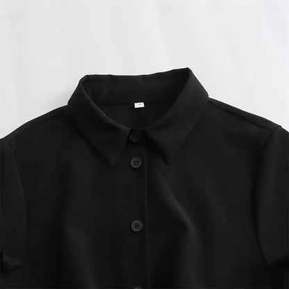 Msnoloa 2024 sunmer neues Produkt Damenmode lässig Polo kragen kurz ärmel iges Hemd Stil Mini kleid.