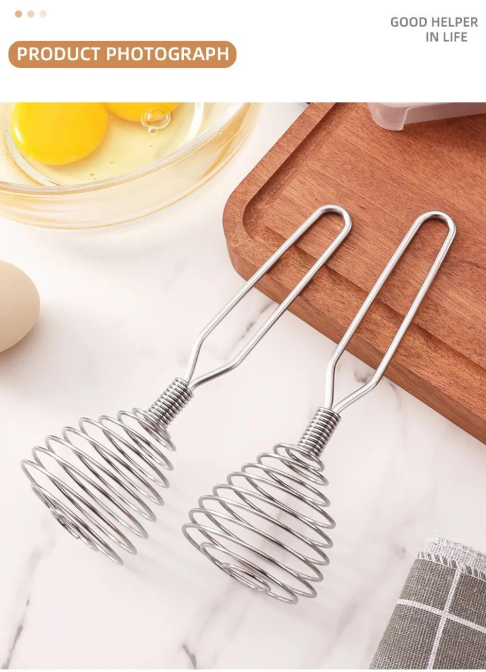New Stainless Steel Manual Press Type Egg Beater Creative Honey Spoon Mixer Milk Jam Stirring Spoon Kitchen Baking Cooking Tools.