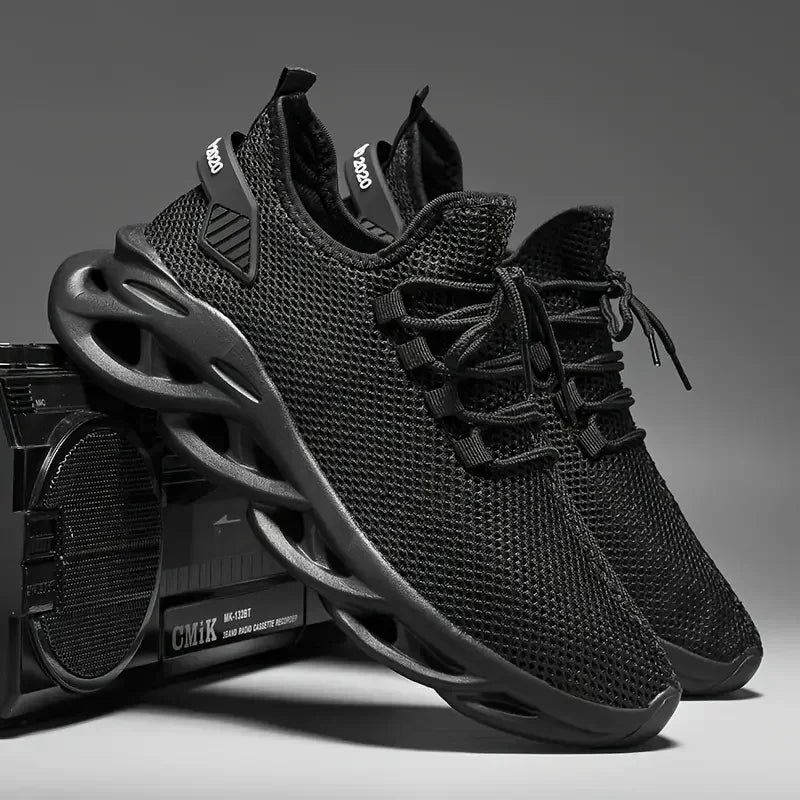 Männer Casual Sport Schuhe Atmungsaktive Leichte Turnschuhe Outdoor Mesh Schwarz Laufschuhe Athletisch Jogging Tenis Wanderschuhe.