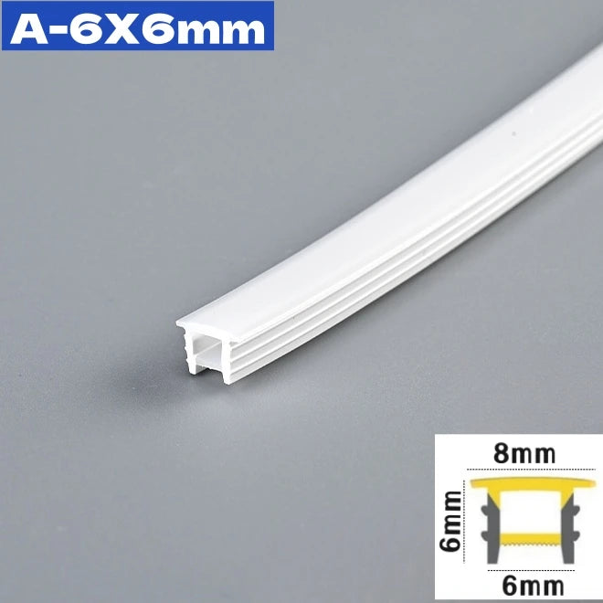 1M-10M Rimless LED Neon Rope Lamp Silicone Tube Diffuser Channel For WS2811 WS2812B Recessed Outdoor Ribbon Flexible Strip Light