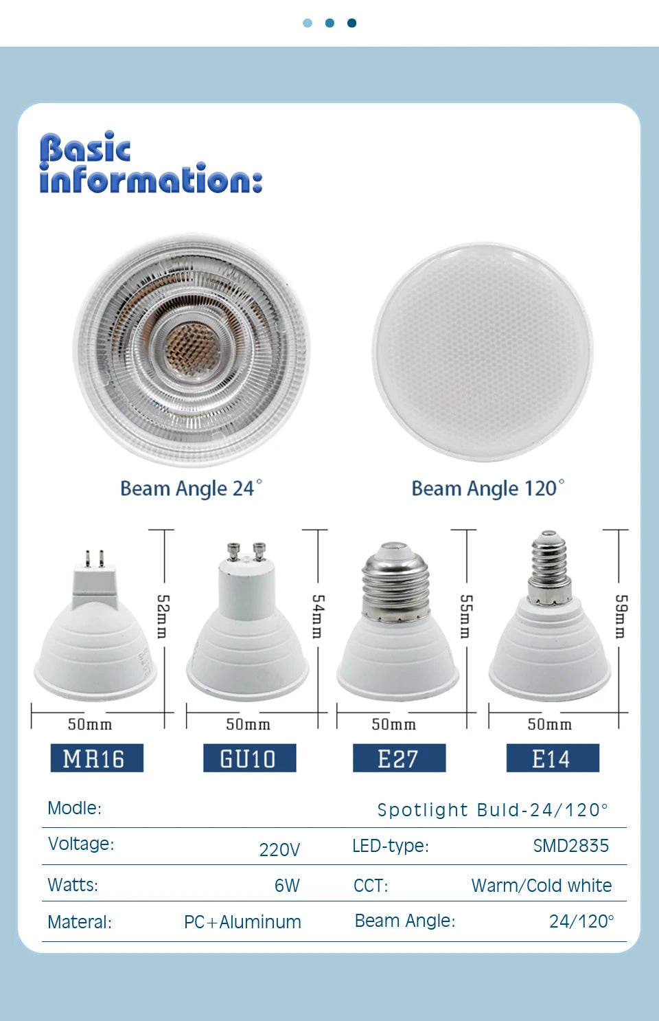 1-10PCS LED Strahler Birne E27 E14 MR16 GU10 AC220V 6W 24/120 Grad Strahl Winkel hohe Lumen Indoor LED Energiesparende Lichter Birne.