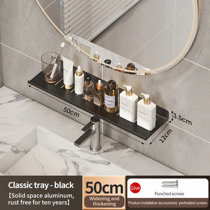 Badezimmerregal, Badezimmerregal, Toilettenlagerregal, Toilette, Küchenraum, Aluminium, zum Aufhängen an der Wand, stanzfreies Regal