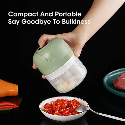 Electric Garlic Purer 250ML Mini Electric Garlic Chopper USB Charging Ginger Vegetable Cutter Food Chopper Kitchen Tools.