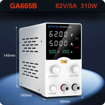 Wanptek Laboratory Power Supply 30V 5A 30V 10A 60V 5A 120V 3A Encoder Adjustment with USB Fast Charging Lab DC Power Supply.