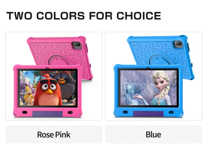 Pritom 10.1 Inch Kids Tablet Android 12 WIFI 6 Quad Core Processor 3GB RAM 64GB ROM YouTube with EVA Protective Case.
