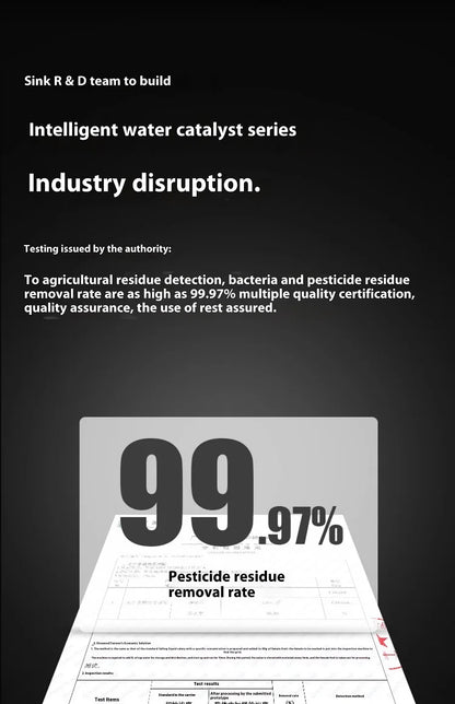 Stainless Steel Smart Water Catalyst Sinks large Double slot Purification Sterilized Fruit Dishwashing Kitchen Sink