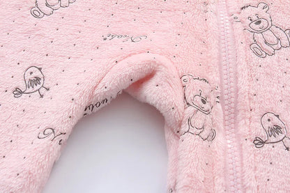 AYNIGIELL 0-12M Cartoon Neugeborenen Body Warme RompersSoft Neugeborenen Baby Kleidung Flanell Herbst Winter Baby Jungen Mädchen Overall.