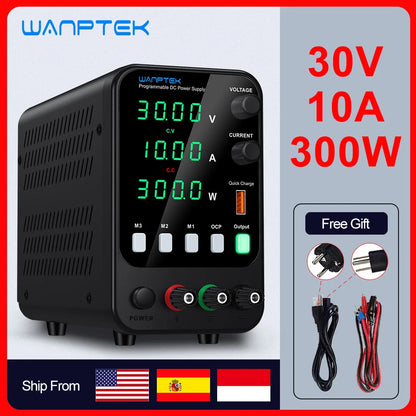 Wanptek Adjustable DC Power Supply 30V 10A LED Lab Bench Power Source Stabilized Switch Power Supply Voltage Regulator 60V 5A