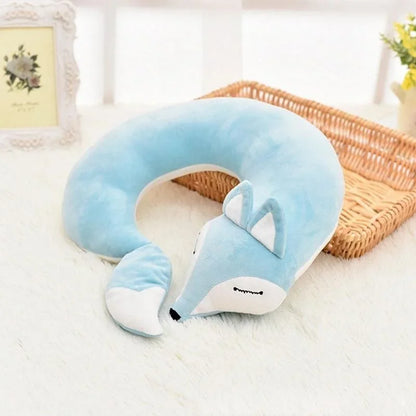 Travel Pillow U Shape Neck Pillow Cute Fox Pillow Hug Sleeping Pillows Ornamental Pillow Office Sleep Pillow 30*30*8CM.