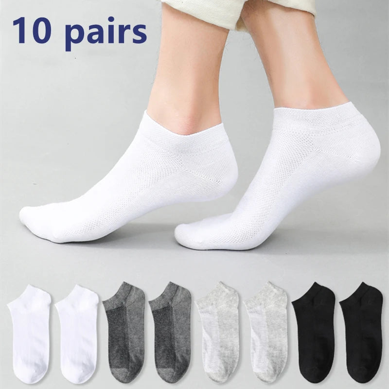 5Pairs Breathable Cotton Sports Stockings Men Bamboo Fiber Autumn and Winter Men Socks Sweat Absorption Deodorant Business Sox.