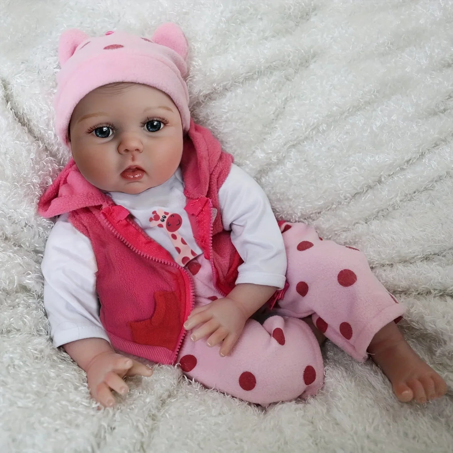 BZDOLL 22 Inch Soft Silicone Reborn Baby Doll Alive 55 CM Newborn Princess Toddler Bebe Cute Play House Toy Girl Birthday Gift.