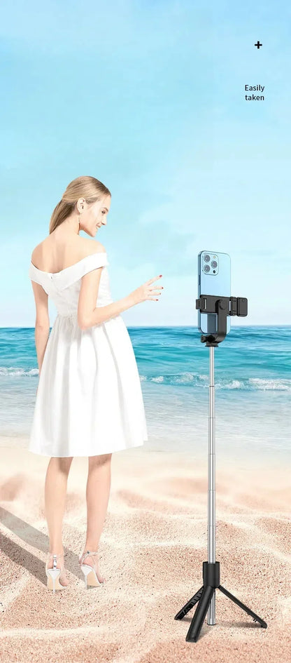 Cell Phone Selfie Stick Tripod Blue-tooth Remote Wireless Selfi Stick Phone Holder Stand with Beauty Fill Light for Phone.