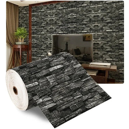 70cmx10m Self-adhesive Wallpaper Decoration Antique Foam Brick Wallpaper Living Room Bedroom Waterproof 3D Wall Sticker
