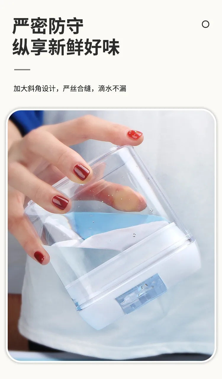 Kitchen Plastic Container Organizer Moisture-Proof Sealed Tank Square Transparent Grain Storage Jar Dried Fruit Snack Box Cans.