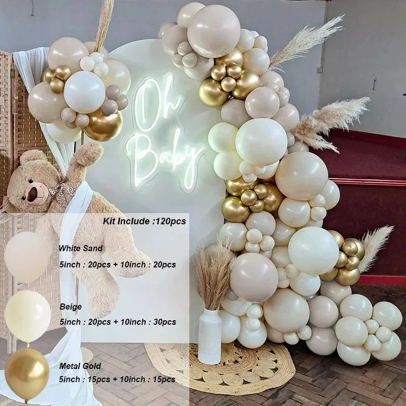 Kaffeebraun Beige Ballon Girlande Bogen Kit Oh Babyparty Dekoration Rustikale Hochzeit Kindergeburtstag Party Taufe Taufe.