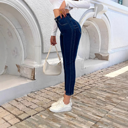 European and American tight elastic leggings jeans for women.