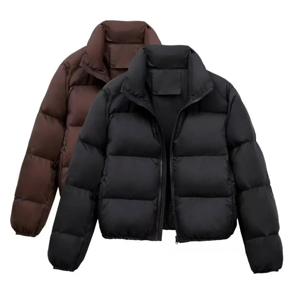 Reversjacke, einfarbige Jacke, winddicht, gepolstert, Daunenmantel mit Stehkragen für Herren und Damen, schmale Passform, Outdoor-Jacke für den Winter.
