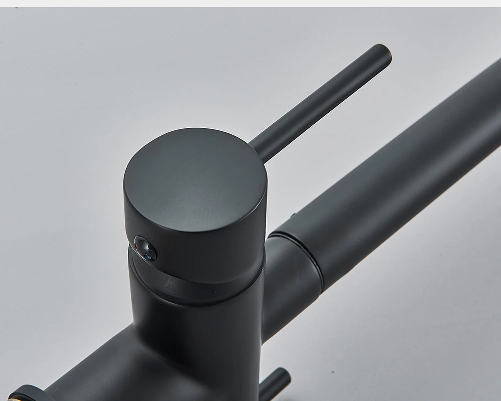 Rozin Water Purifier Kitchen Faucet Black Pull Out Flexible Filter Kitchen Faucets Crane Brass 2 in 1 Hot Cold Water Mixer Tap