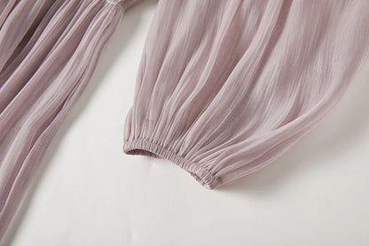 Französisch Luxus Kristall Perlen Quaste Glanz Roben Urlaub Frauen stehen Laterne Ärmel Rüschen plissiert formale Gelegenheit Ballkleid 622