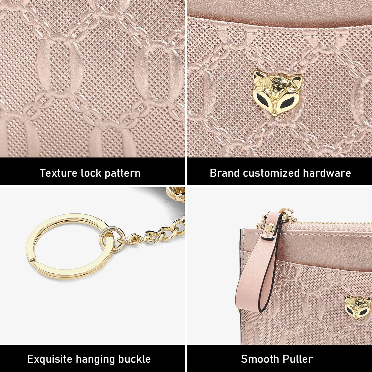 FOXER Split Leather Women's Card Holder Wallet Fashion Anti-theft Thin Wallet Mini Clutch Bag Ladies Short Coin Wallet Purse.