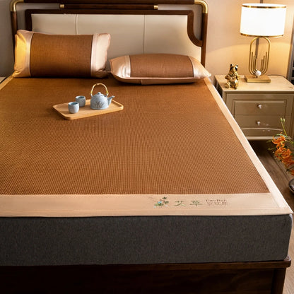 Natural Ice Rattan Mat 90/120/150/180/200cm Cool Summet Mat Mattress Plant Fiber Mat Househould Straw Mats Furniture Protector