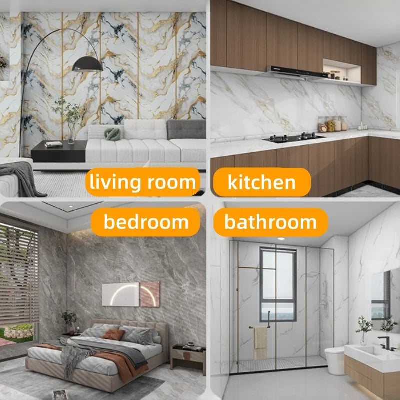 Selbstklebende Wandaufkleber aus dickem Schaumstoff, Marmorimitat, Tapeten für Schlafzimmer, Heimdekoration, wasserfeste Wandpaneele zum Abziehen und Aufkleben