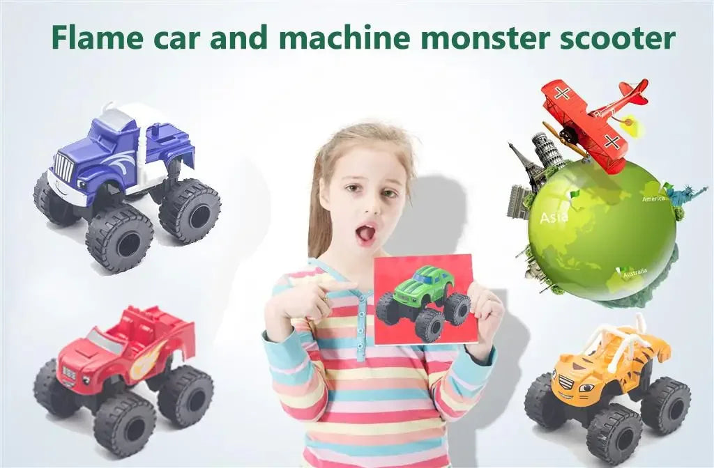 Flame and Machine Monster Car Toys Russian Crusher Truck Vehicles Figure Blaze Toy Blaze The Monster Machines Birthday Gifts.