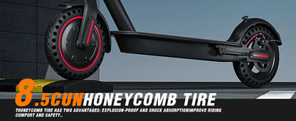 Black 350W Foldable Electric Scooter with Bag for Adults, 30KM Range, APP Support, Foldable Commuter E-scooter.