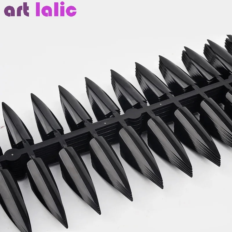 240Pcs Nail Art Set Clear Natural Full Cover Oval Sharp End Stiletto Long False Nails Tips for Artificial Manicure in Salon.