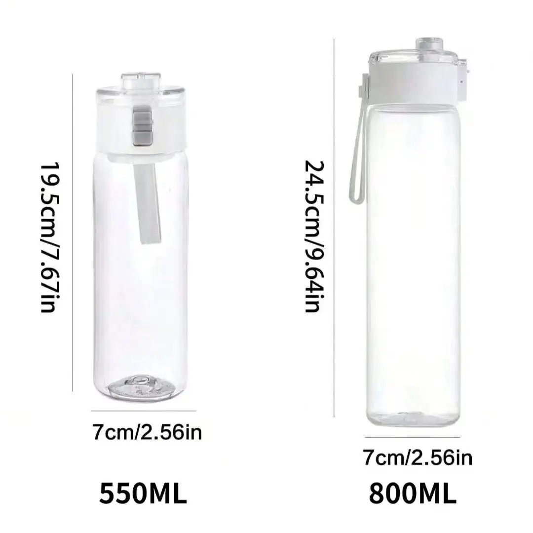 Portable Plastic Water Bottle Sports Fitness Large Capacity Transparent Cup with Tea Compartment Outdoor Anti-drop Water Bottle.