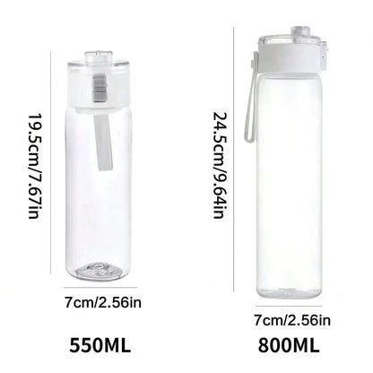 Portable Plastic Water Bottle Sports Fitness Large Capacity Transparent Cup with Tea Compartment Outdoor Anti-drop Water Bottle.