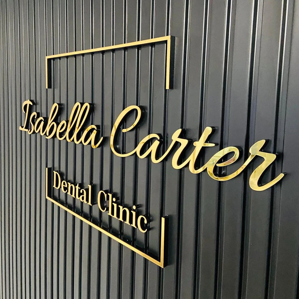 Personalized Large Business Sign Wall Mounted Acrylic 3D Logo Sign Custom Wall Art Beauty Salon Shop Bar Decor Home Decorations.