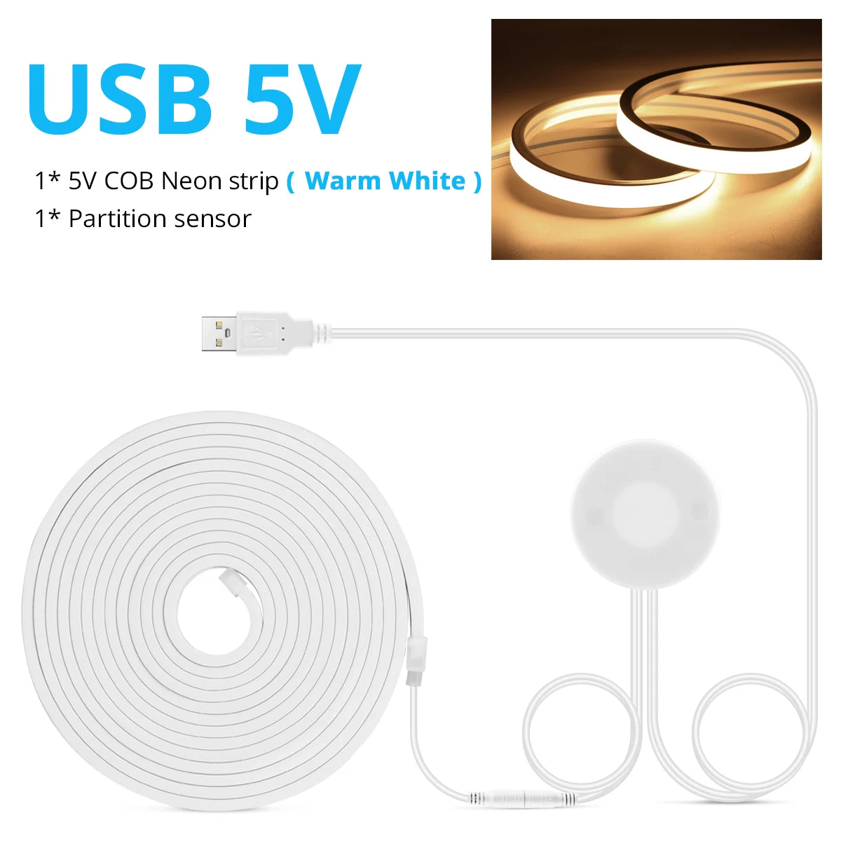 DC5V USB Touch Sensor dimmbar und Hand Sweep Schalter Cob Licht LED Streifen Neon Silica Gel Band wasserdichte Hintergrund beleuchtung DIY nach Hause.