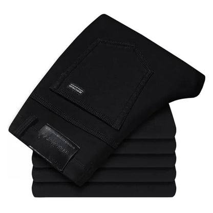 Brand Jeans 2025 Summer Business Jeans Men Light Blue Casual Straight Stretch Fashion Classic Work Denim Trousers Male Clothing