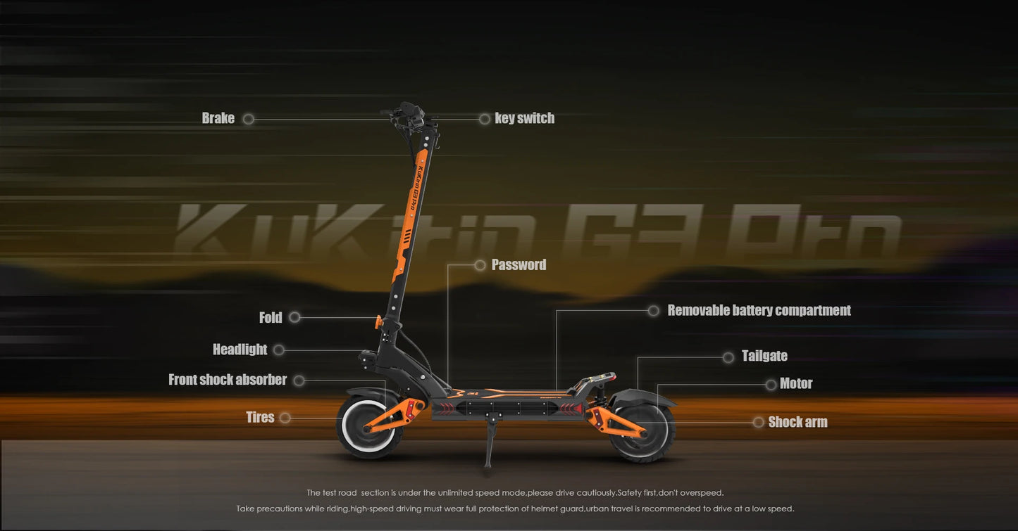 Kukirin G3 Pro Electric Scooter Dual Motor 52V23.4AH Large Battery Fast Off-Road 10 Inch 80km Long Endurance Electric Scooter.