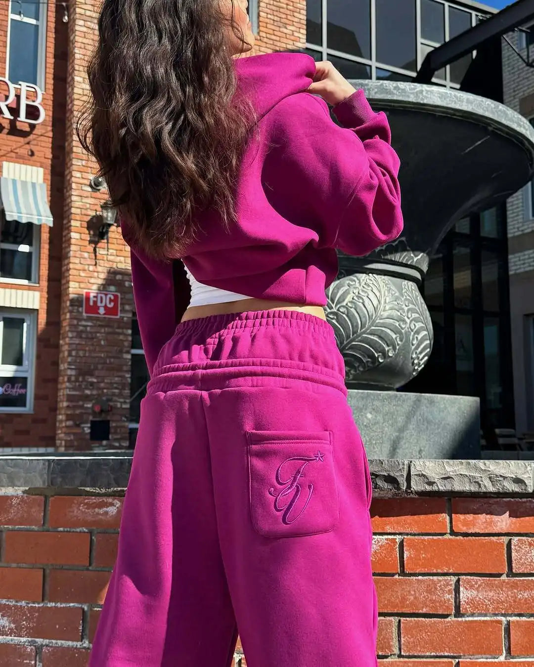 Harajuku Loose Double Waisted Sweatpants Y2K American Solid Color Letter Embroidery Casual Pants Hip Hop Drawstring Waist Jogger.