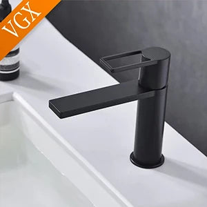 VGX Bathroom Faucets Stainless Steel Basin Mixer Sink Faucet Gourmet Washbasin Tapware Hot Cold Water Tap Brushed Gold Grey