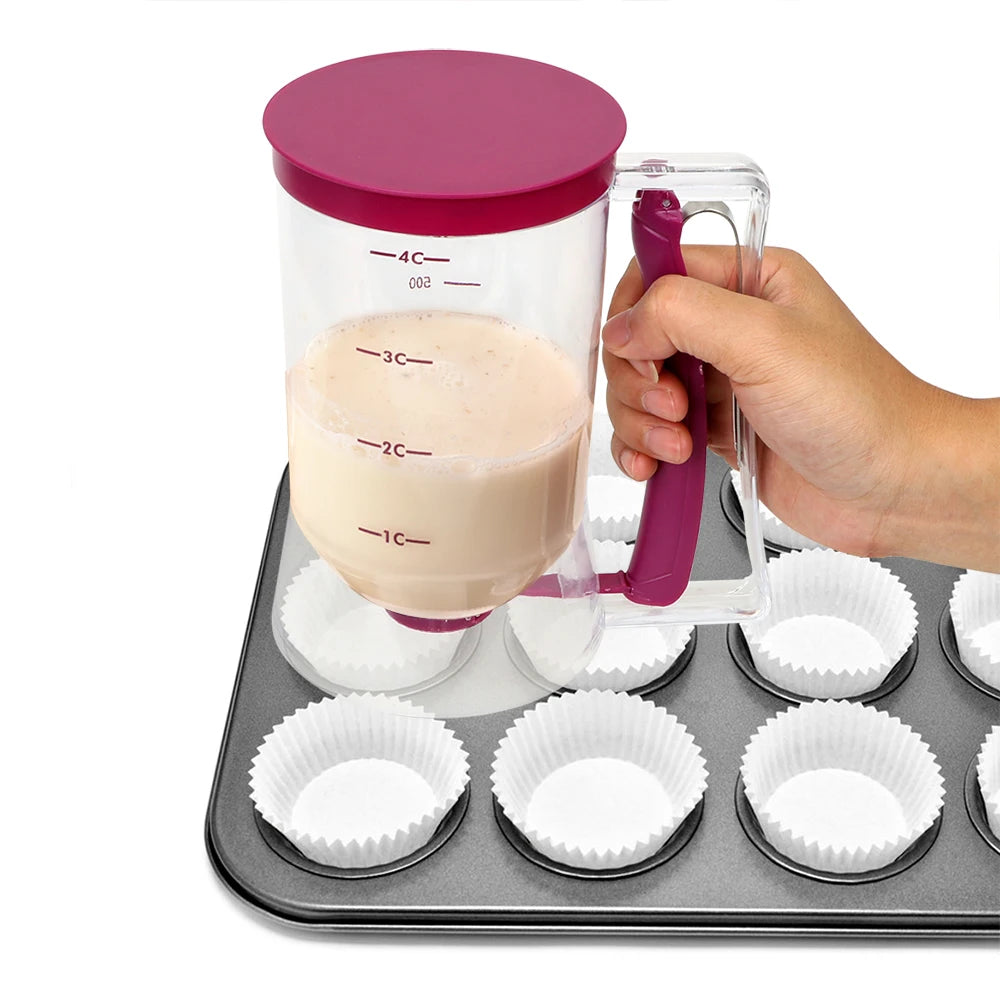 900ml Batter Flour Paste Dispenser For Cupcake Cookie Cake Muffins Measuring Cup Cream Speratator Pancake Batter Dispensers.