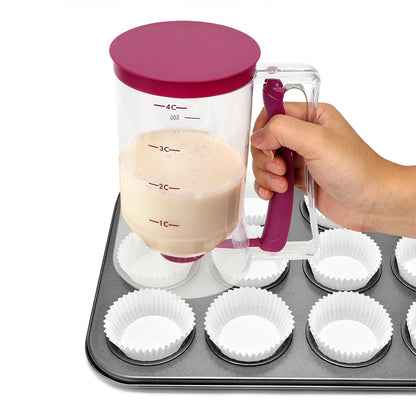 900ml Batter Flour Paste Dispenser For Cupcake Cookie Cake Muffins Measuring Cup Cream Speratator Pancake Batter Dispensers.