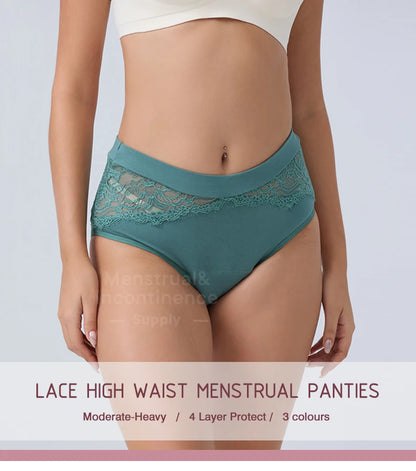 High Waist Period Panties for Women 4-Layer Leakproof Bamboo Fiber Menstrual Underwear Eco-Friendly for Sports Sleep Daily Use.