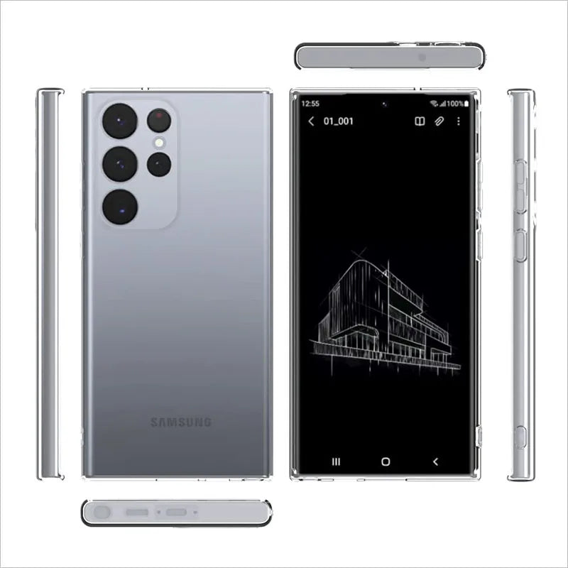 Soft Silicone Clear Phone Case For Samsung A53 A13 A52 A12 A54 A16 A55 A52S S25 S24 S22 S21 S23 Ultra S20 FE Galaxy Note 20Ultra.