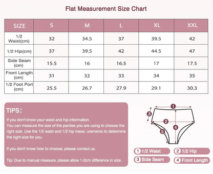 High Waist Menstrual Panties for Women 4-Layer Leakproof Protection Fast Absorbent Period Panties Heavy Flow Briefs.