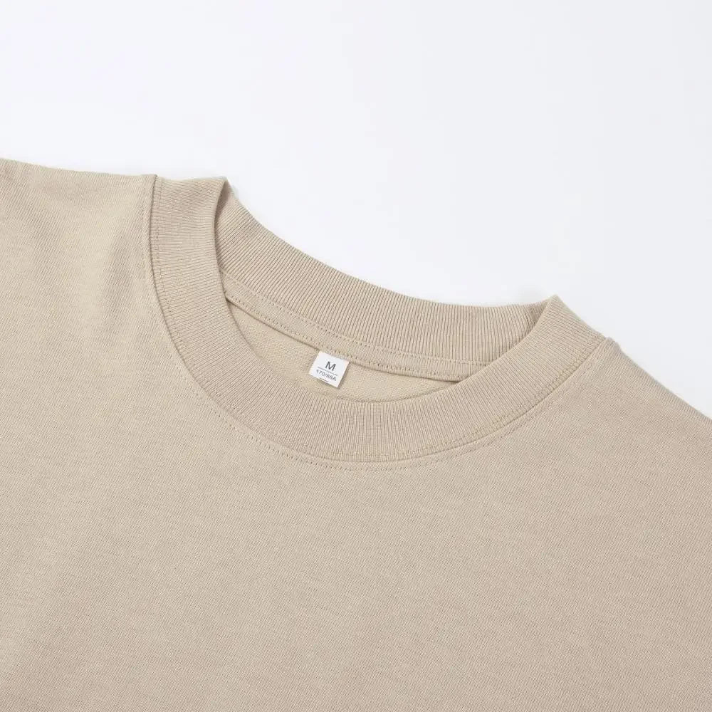 400gsm High Qualtity Oversized Heavy Weight T-shirt for Men Short Sleeve Tee Cotton Solid Color Trend Leisure Streetwear Large.
