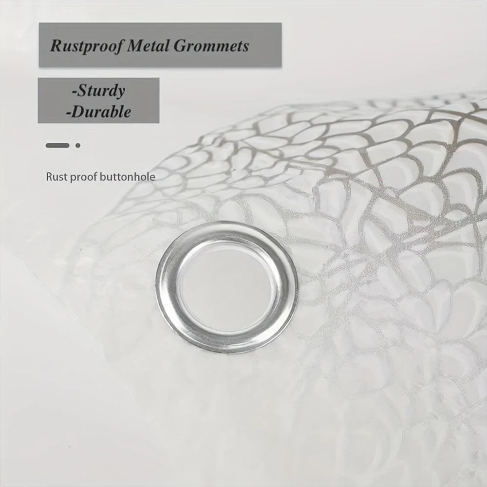 Klarer Duschvorhang, PEVA, transparent, für Badezimmer, wasserdicht, 180 x 200 cm, Badvorhänge, Badezimmer, schimmelfeste Vorhänge mit Haken