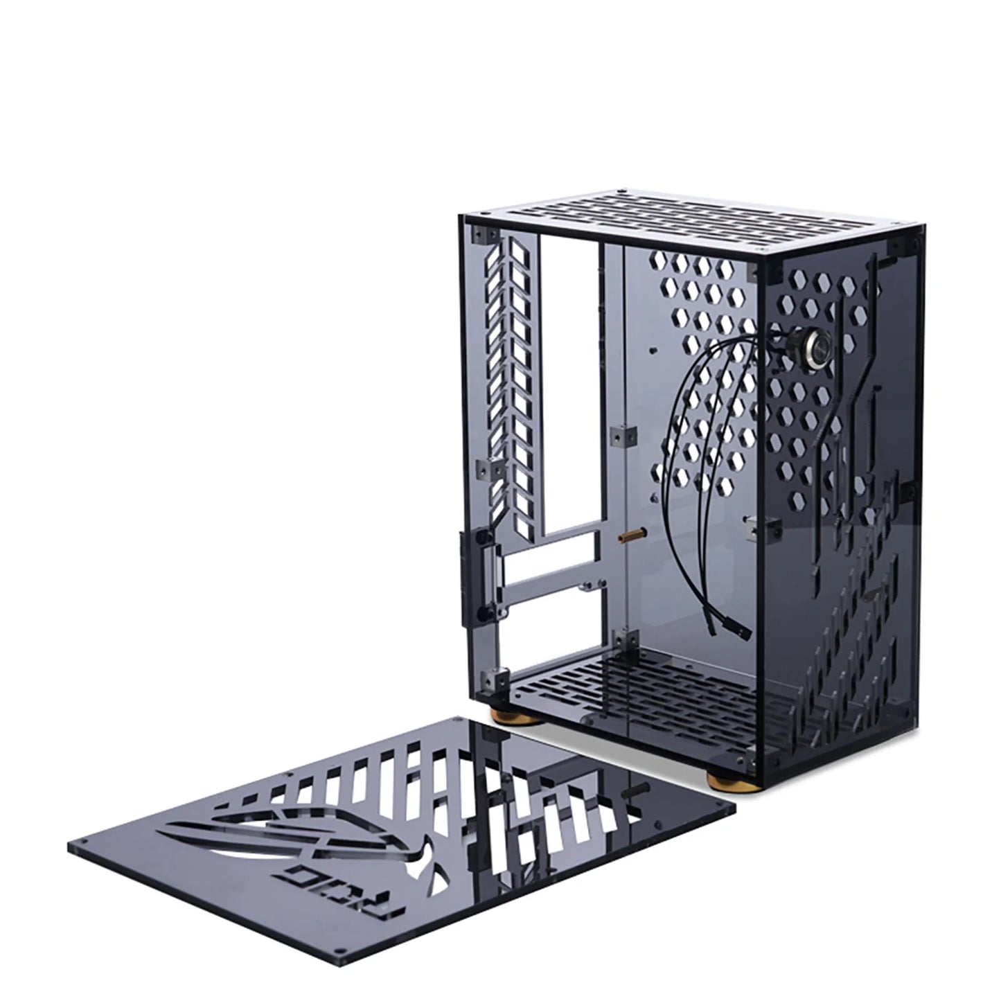 Portable Small Computer Case  Shell Compact PC Case Desktop PC Case Mini-ITX Motherboard FLEX Power Supply PC chassis.