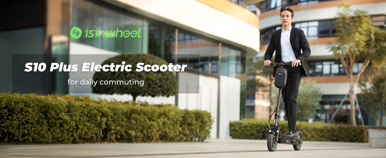 Isinwheel S10plus (ABE) Adult Electric Scooter 500W Motor 36V 15Ah Battery 10" Pneumatic Tires City Commuter Electric Scooter.