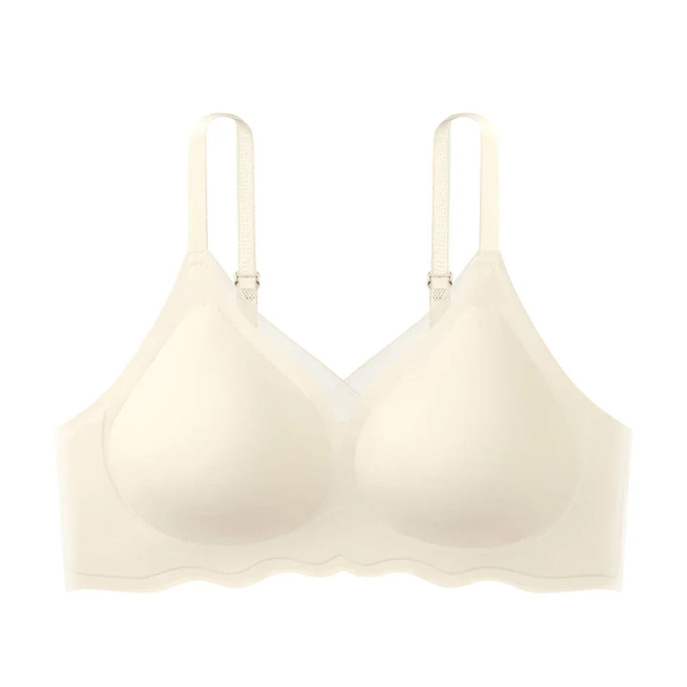 Daily Activities No-wire Bra Beautiful Back Casual Sexy Back Bra Casual Underwear Apricot Solid Pattern All Seasons.