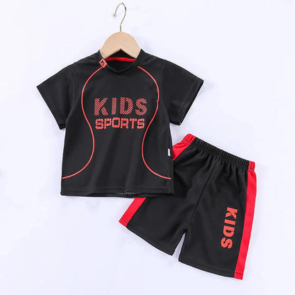 Kids Clothes Set Boy Girl Shorts and Short Sleeves Summer Clothing Sport Casual Children Top and Bottom Clothes Set.