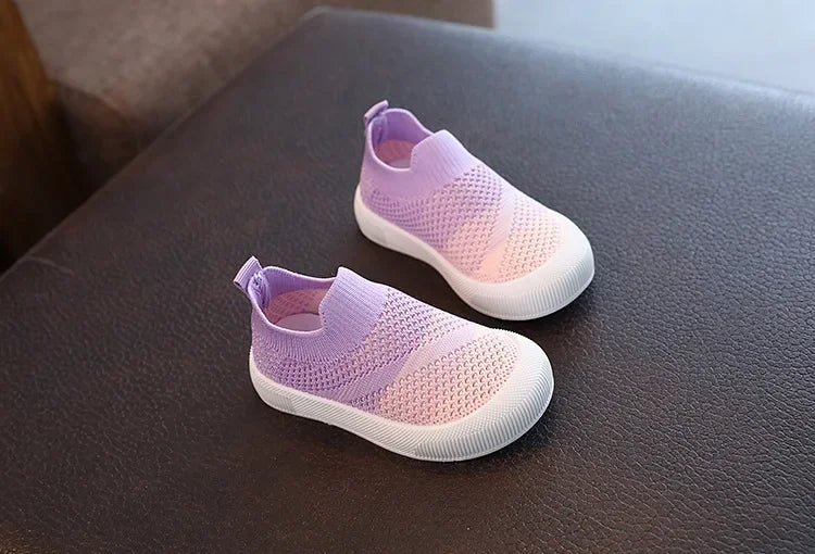 Children Shoes Spring Autumn Kids Sneakers Soft Breathable Mesh Boys Slip-on Shoes Patchwork Color Girls Shoes.