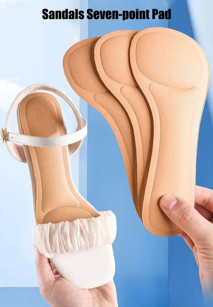 Self-adhesive Insoles for High-heeled Sandals Women Comfort Sweat-absorbent Shoe Sole Anti-Slip Memory Foam Seven-point Shoe Pad.
